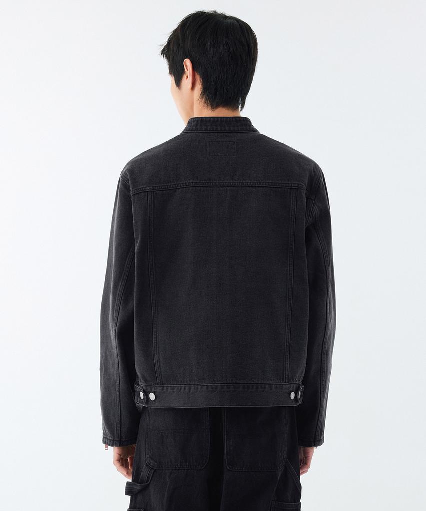 Musinsa Standard Denim Racer Jacket [Washed Black]