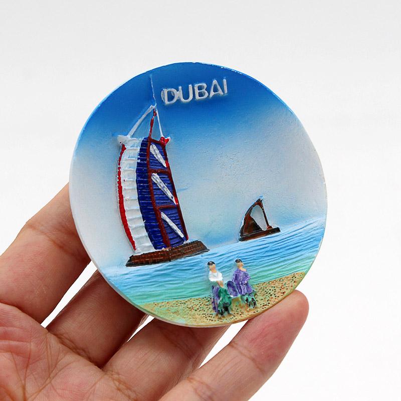 3D Fridge Magnets Dubai Sailing El Souvenir Magnetic Refrigerator Paste Home Decoration Dubai Architecture Collection Gifts