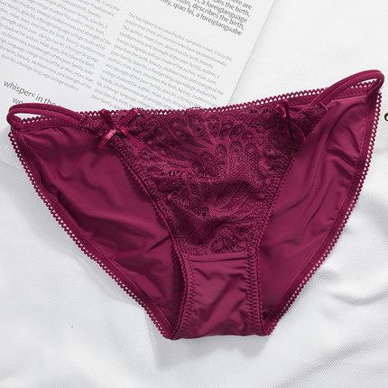 Kadın Yazlık Seksi Dantel Saf Pamuk Kasık Çift Kurdele Fiyonk Kalça Paketi Buz İpeği İz Bırakmayan Düşük Bel Üçgen Külot