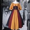 Rochie de Halloween pentru femei Costum de petrecere de Halloween Mânecă zburătoare A-line Tivul mare Culoare contrastată Mozaic de pe umăr Pliat Talie strânsă Medieval Vintage