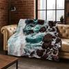 Sea Wave Beach Reef Nature Scenery Flannel Blanket Soft Warm Throw Blanket for Bedroom Living Room Bed Travel Camping Picnic Kid
