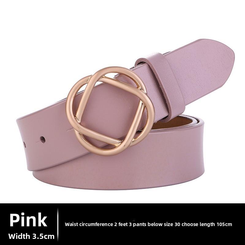Leather Female Waist Belt With Smooth Snap Closure For Daily Outfits