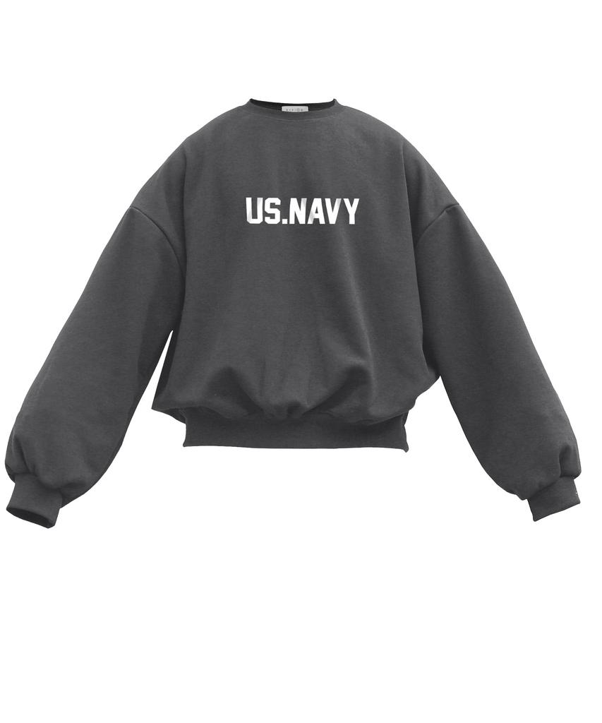 Oeta Us Double Cotton Overshoulder Balloon Fit Sweatshirt