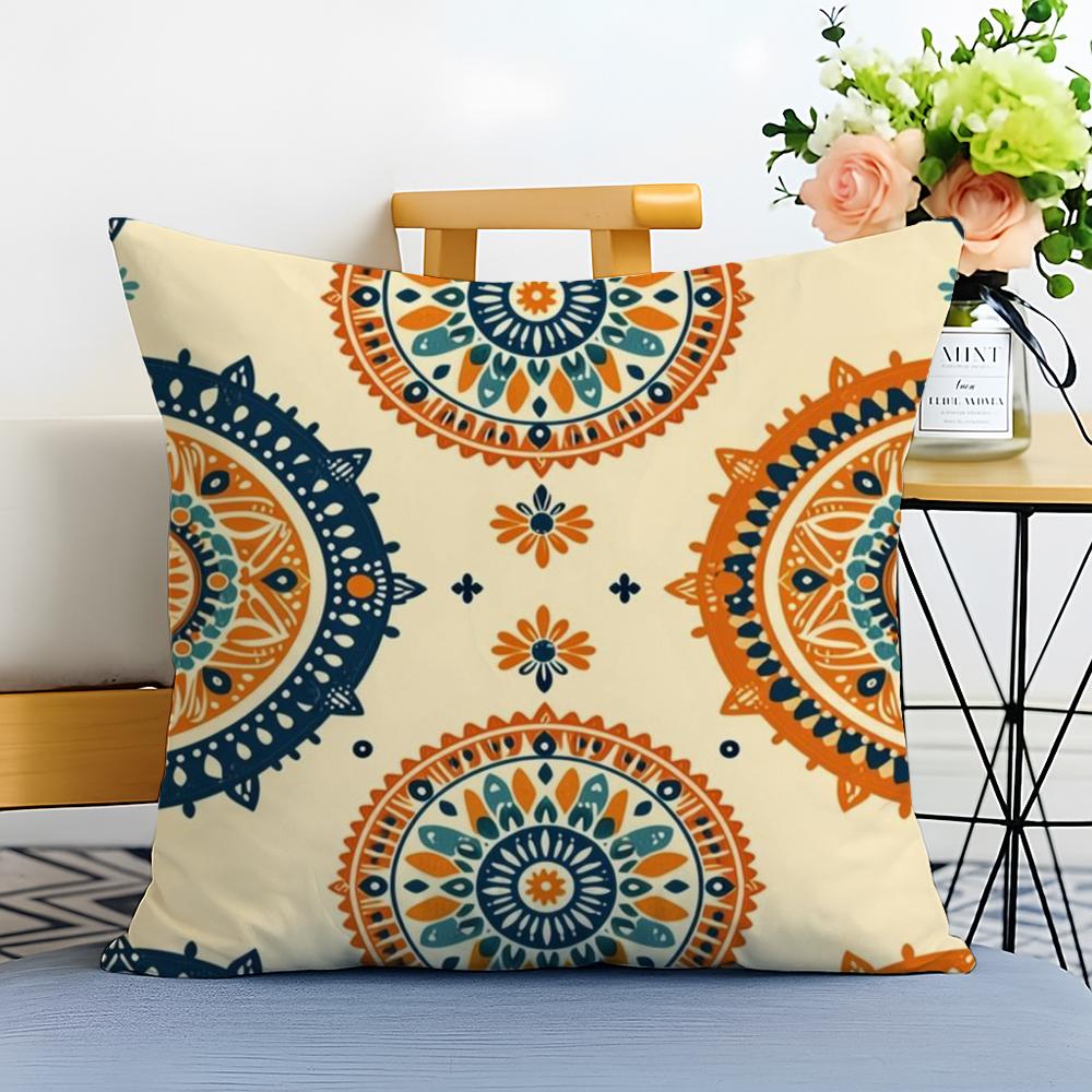 Boho Pattern Cushion Cover Washable Linen Pillowcase Soft  for Sofa Bed Cozy Home Room Decor