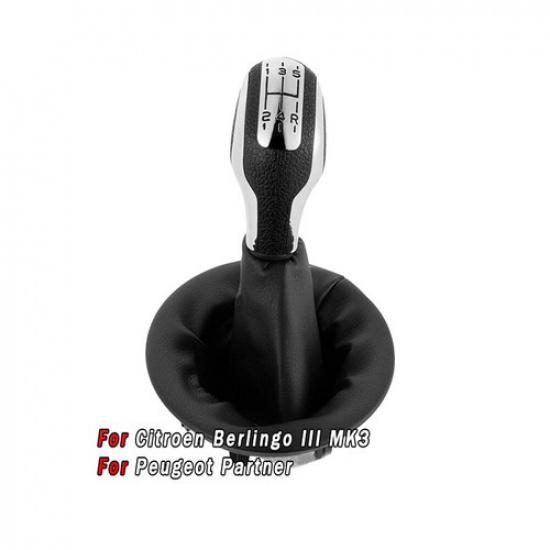 For 2008+ Peugeot Partner Citroen Berlingo 5 Speed Gear Shift Knob & Gaiter Boot
