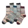 Socks, Plush Socks, Men's, Ethnic Style, Warm Socks, Mid Length Socks, Striped Socks, Coral Fleece Socks