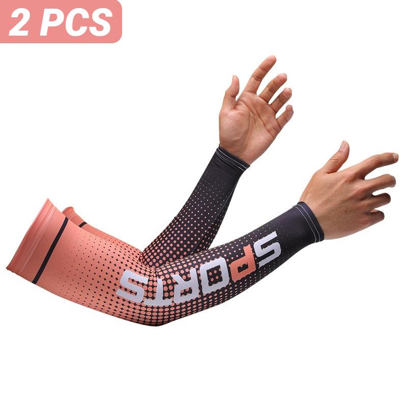 Durable And Safe 2Pcs Summer Fashio Sunscreen Ice Silk Sleeve Uv Sun Protection Cooling Anti-Slip Arm Sleeves Men Women Outdoor Sport Cycling