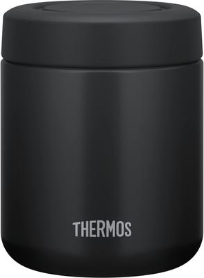 Thermos Vacuum Insulated Soup Standard Keeps Soup Hot or Easy To Round Mouth Design for a Comfortable BK Jar, 300ml, Black, Model, Cold, Clean, Drink,
