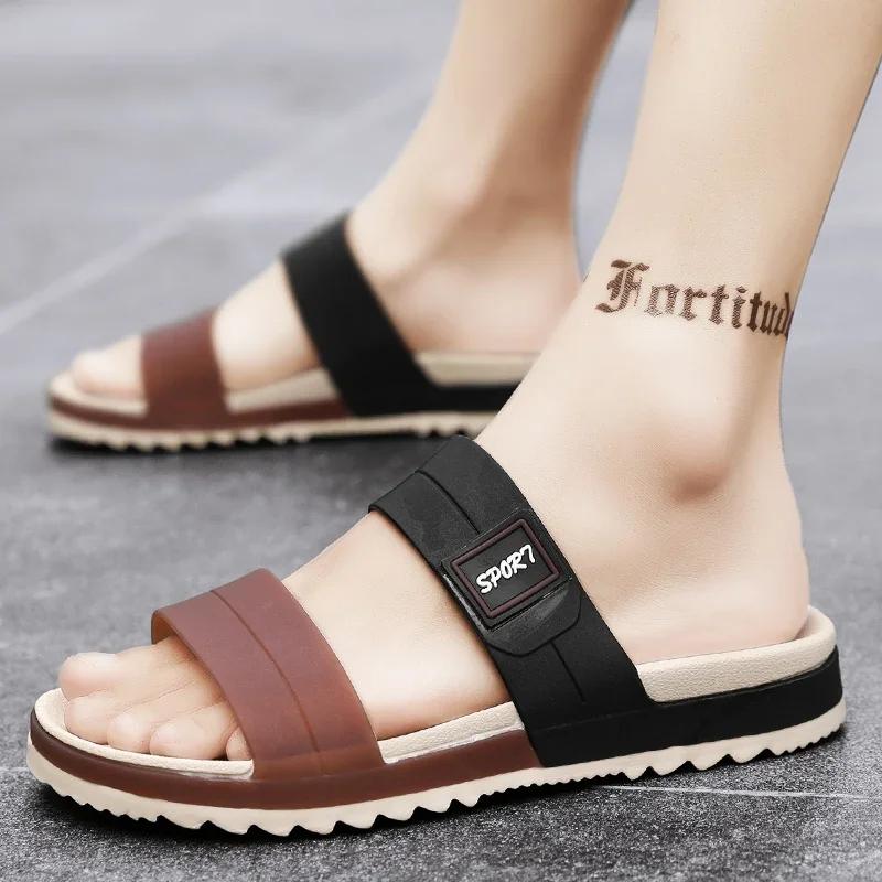 Fashion Men Rubber Beach Slippers Slides Summer Shoes Outdoor Slipper Slipers Garden Pool Chinelo Slide Masculino Badslippers Badeschuhe