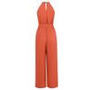 Damen Sommer Casual Einfarbig Ärmellos Neckholder Jumpsuit Lose Hohe Taille Gürtel Weite Beinhose Jumpsuits