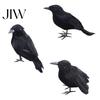 DIY Halloween Craft Supplies Realistic Black Crow Decor, Lifelike Feathered Raven Figurine Prop Creepy Home Decor Items for Haunted House, Artificial