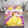 Princess Belle, Beauty And The Beast Duvet Cover Queen Size Bedding Set  Polyester 3-Piece Set 1 Quilt Cover Home Decor