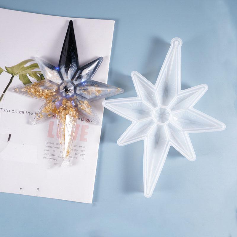 Poppy DIY Starburst Octagon Crystal Epoxy Pendant Mold with Colorful Lights