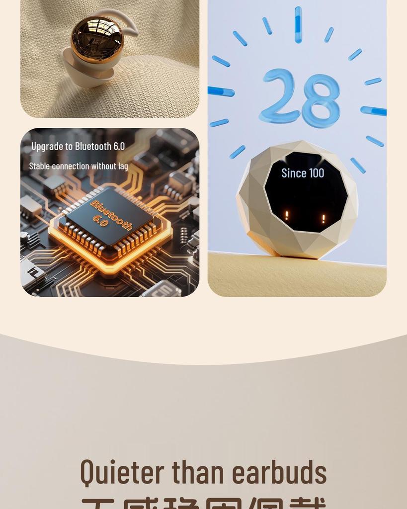 2025 Wireless Noise-Cancelling Sleep Earphones - Soft Silicone, No Ear Pressure, Side Sleeper Friendly.