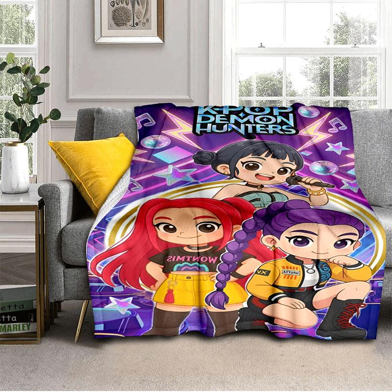 Kpop Demon Hunters: Starlight Adventure Blanket Suitable for Sofas, Beds, Offices, And Camping - Perfect Gift for Halloween Christmas