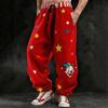 Pantaloni Jogger Denim cu Imprimeu Digital 3D pentru Bărbați - Croială Largă Americană și Margini cu Catarame - Pantaloni Lungi Street Hip-Hop