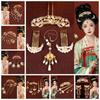 1 Set Pearl Tang Dynasty Hairpin Classical Flower Hair Comb Vintage Ancient Hair Stick  Women