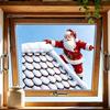 Christmas Window Clings Climbing Santa Cling, Roof Claus Static Waterproof Stickers Decal, Reusable Decorative Glass Sticker for Holiday Party Decor