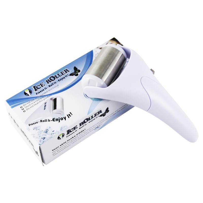 Facial handheld massage roller instrument,stainless steel ice roller for slimming andbeauty; cold compress to tighten pores