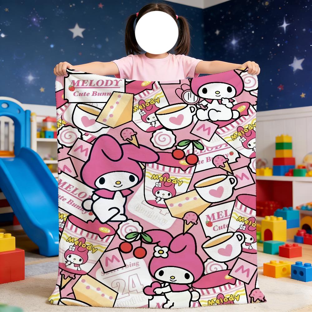 Cute cartoon My M-Melody Blanket For Soft Throw Blanket for Picnic Bed Sofa Home Bedroom Cozy Warm Comfortable