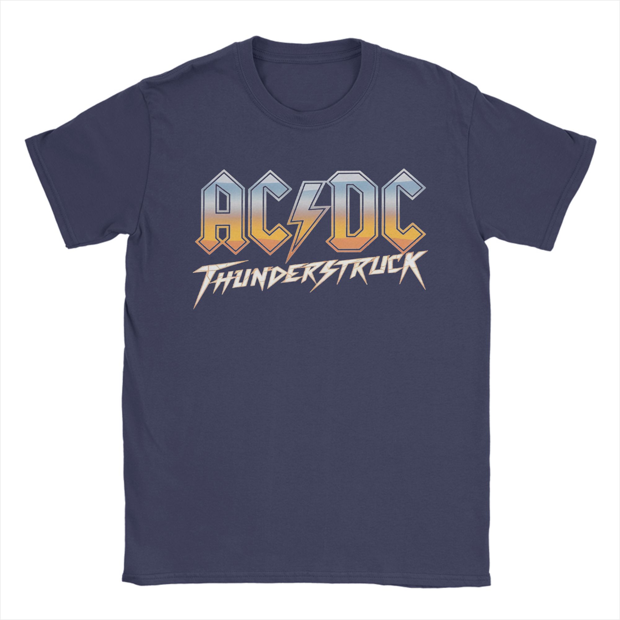 

Футболки THUNDERSTRUCK AC-DC для мужчин, хлопковые винтажные футболки, футболки с круглым вырезом, топы с коротким рукавом, большие размеры 4XL