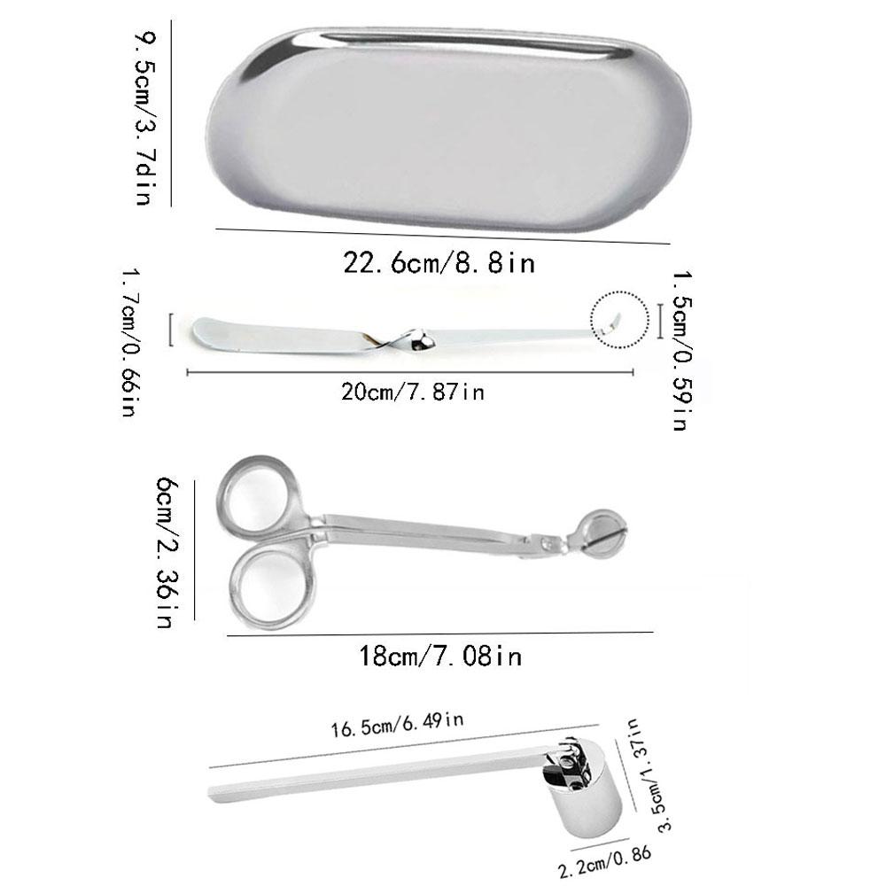 DIY Candle Care Kit 4-1 Set Luxury Ornament Modern Aromatherapy Supplies Stainless Steel Candle Wick Snuffer Candle Accessories