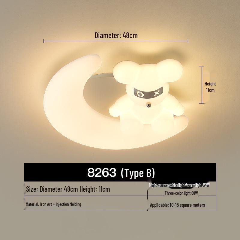 Modern Minimalist Children's Cartoon Ceiling Light for Bedroom
