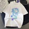 Dragon Pattern Wounisex's T-Shirt Harajuku 2025 Summer Short Sleeved T-Shirt Wounisex's Street Wear Fashion Kawaii Shirt Y2k Top