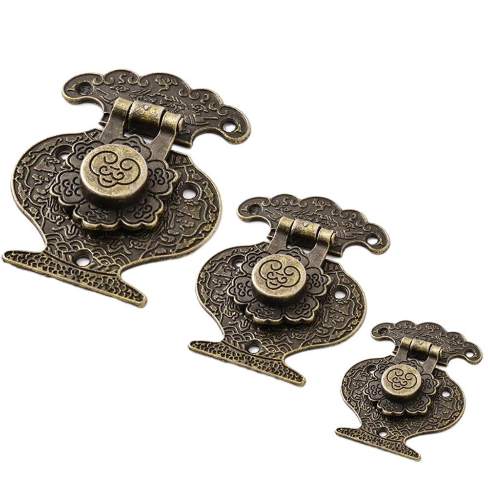 10 Pcs Retro Antique Bronze Hasp Lock Zinc Alloy Bronzed Mini Cabinet Buckle Lock Vintage Style Decorate Brass Box Buckle Lock