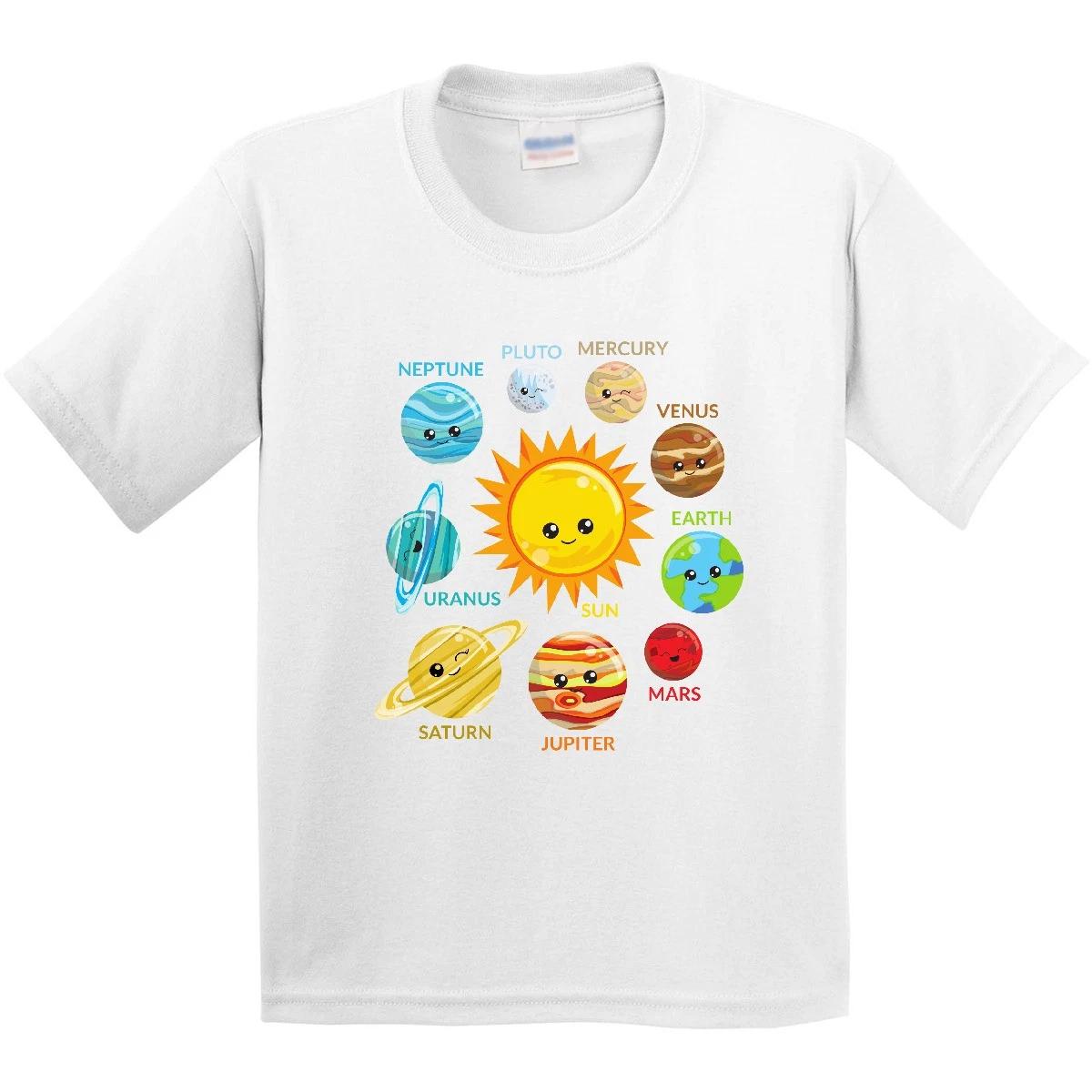 Inktastic Cute Planets, Solar System, Space, Cosmos, Galaxy Youth T-Shirt Kawaii 130