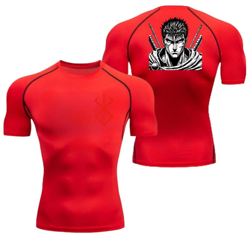 Men Compression T-Shirt for Fitness Running Sports Quick-Dry Guts Breathable Short Sleeves Stretchy Fabric for Summer Workouts