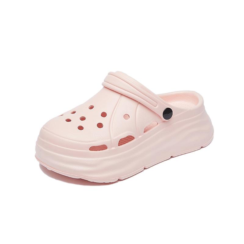 New Summer CH Women's Cave Shoes Bag Head Sandals Flat Bottom Half Smooth Thick Bottom Breathable Comfortable Casual Half Body