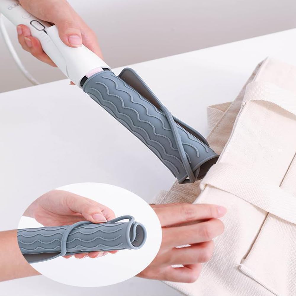 VIVIZHWH Silicone Mat for Hair Hair and Styling with Storage Travel Home Use Heat-Resistant Irons, Straighteners, Clips, Tools, Bag, 21x15cm,