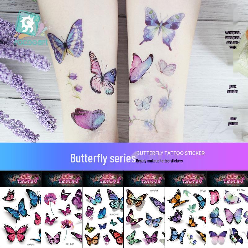 Waterproof 3D Colorful Butterfly Tattoo Sticker - High-End Fashion Tattoos