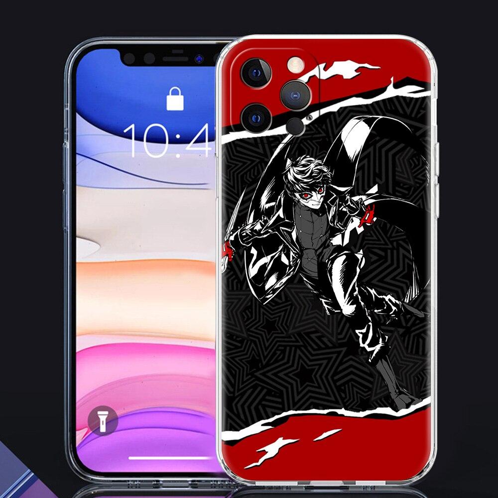 Persona 5 P5 Joker Luxury Phone Case For iPhone 14 13 Pro 11 12  Max X XR XS 7 8 Plus SE Clear Soft Silicone Cover Fundas
