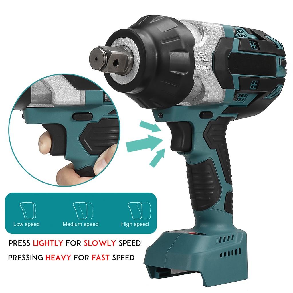 2100N.M 0-3000 IPM 3/4 Inches High Torque Brushless Electric Impact Wrench Cordless Wrench Car Truck Repair Power Tool For 18V Battery