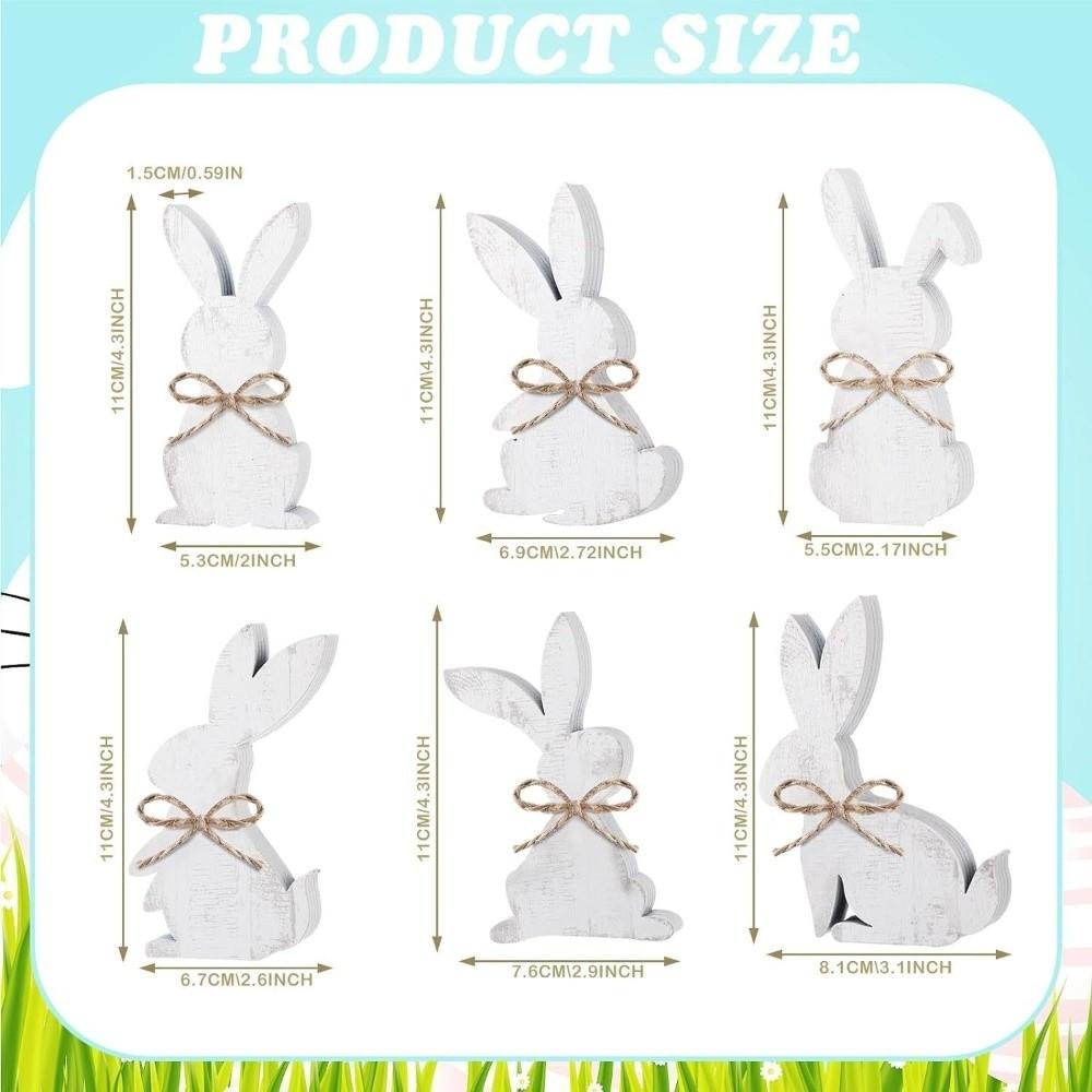6pcs/set Bunny Shaped Wooden Bunny Table Decoration Minimalist Design Hidden Wooden Pieces Wooden Handicrafts Table Logo