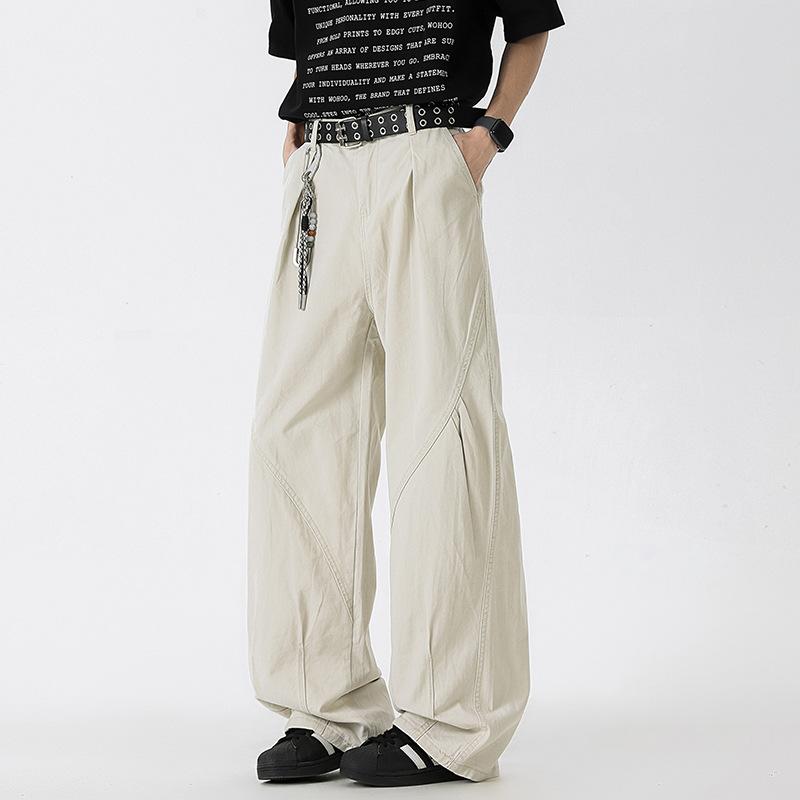 

Мужские и женские свободные прямые джинсовые комбинезоны, брюки широкого кроя XS бежевый