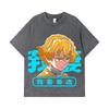 275 GSM Washed T-shirts 100% Cotton Demon Slayer V100 Zenitsu Print Unisex Heavy Cotton T Shirt