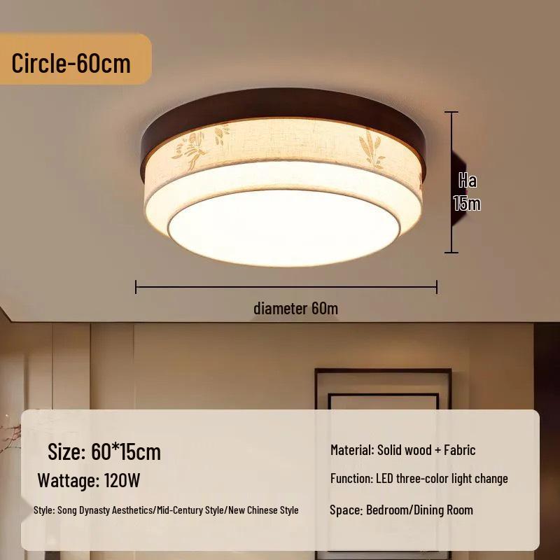 Song Dynasty Aesthetic Ceiling Light - New Chinese Style for Living Room, Bedroom & Study