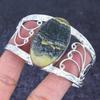 Natural Bumble Bee Jasper Gemstone 925 Sterling Silver Cuff Bangle Adj s3w24