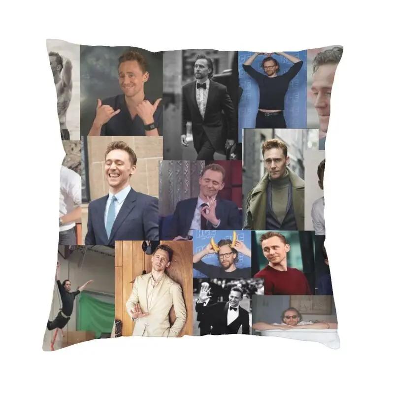 Cool Tom Hiddleston Collage Pillow Case Home Decor 3D Double Side Print Actor Cushion Cover For Car Decoration Salon