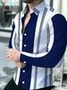 Western New Men'S Fashion Trendy Long Sleeve Shirt Digital Print Casual Shirt