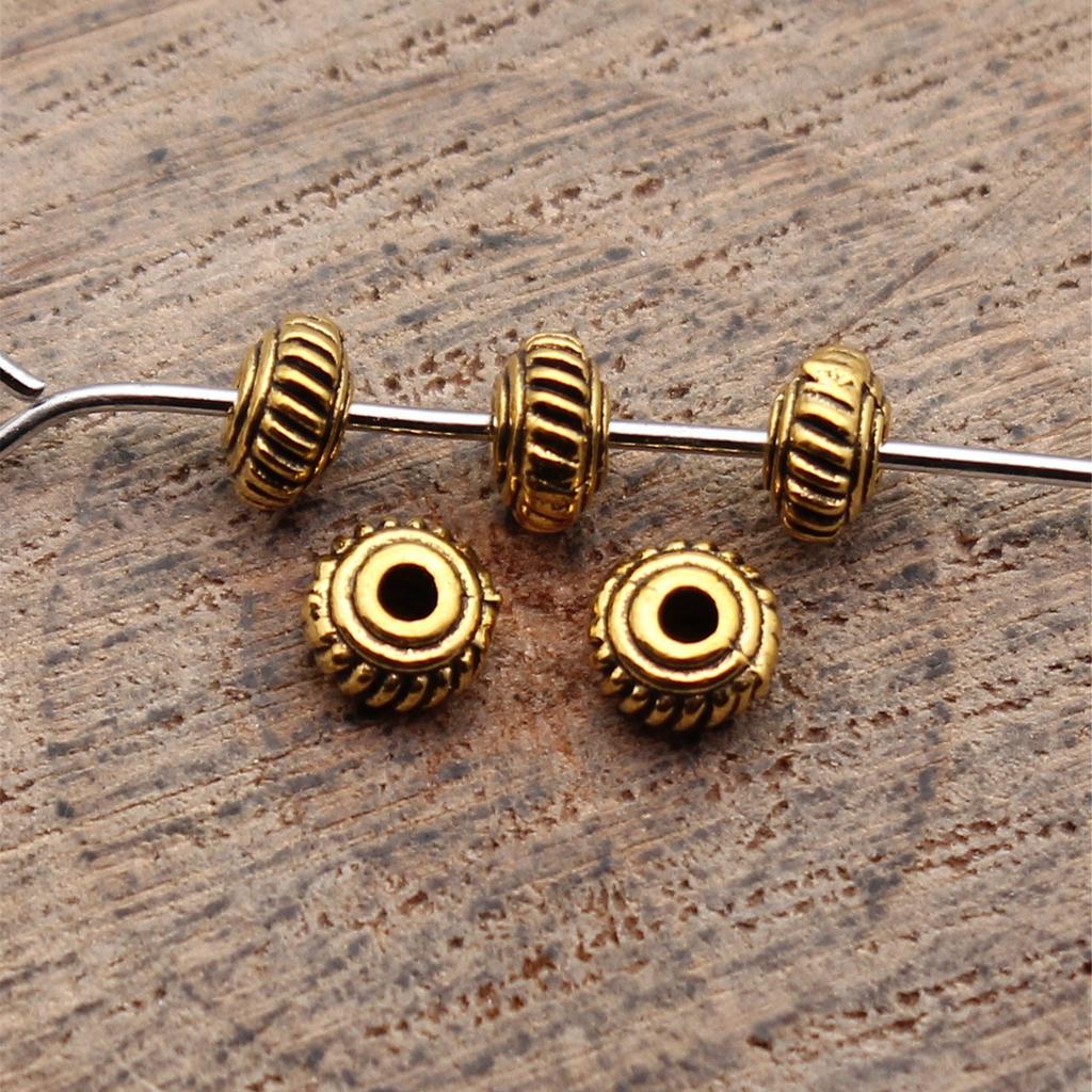 Small Hole Vintage Alloy Gear Spacer Beads Metal Loose Beads DIY Bracelet Necklace Jewelry Making Findings Accessories