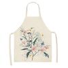 Printed color apron Home Cooking Baking Kitchen anti-stain and anti-oil  linen adult bib household cleaning tools