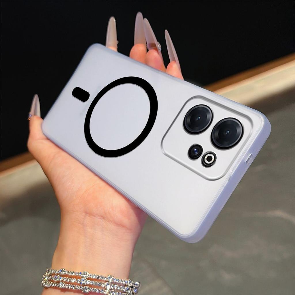 Frosted Semi Clear Magnetic Phone Case for OPPO Reno15 Pro 5G Soft TPU Shockproof Cover