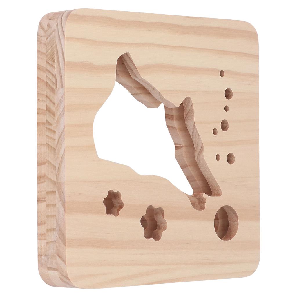 Wooden 3D LED Light Hollow Wolf Shaped Pattern Warm White Pine Wood USB Power Supply Decorative Nigh