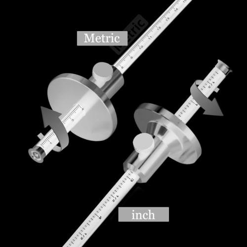 FTtool Ruler, Scribing Tool, Aluminum Blade, Adjustable Mm/inch Scale, DIY Tool for Carpenters