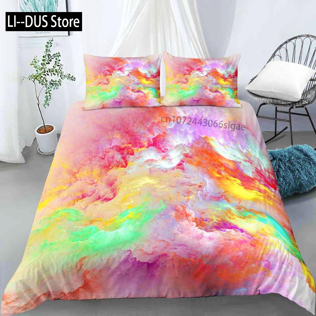 

Комплект постельного белья Cloud Duvet Cover Set Microfiber Universe Outer Space Sea Of Cloud Mystic Bedding Set Abstract Pattern King Twin Beder Cover 135x200cm