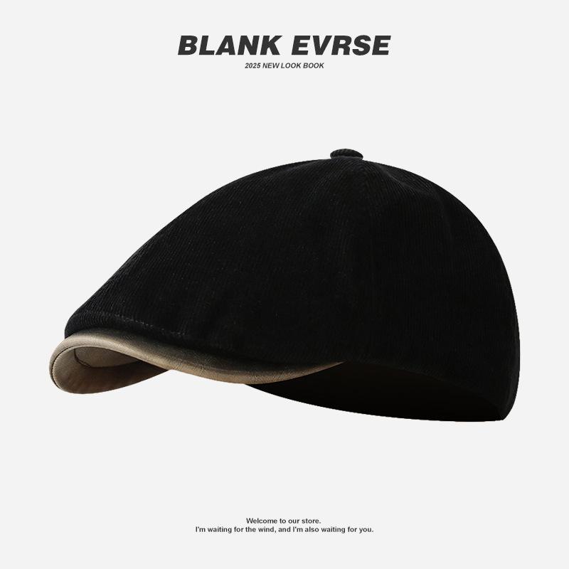 British style retro forward hat women spring and autumn versatile anti-wearing beret fashion big head circumference show face small hat trend